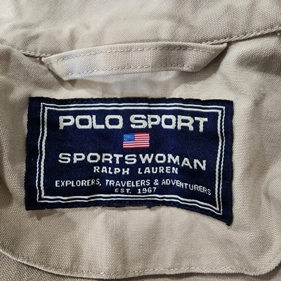 Vintage Ralph Lauren Polo Sport Sportswoman 90s Safari Utility Khaki Jacket sz 6 - Picture 9 of 11